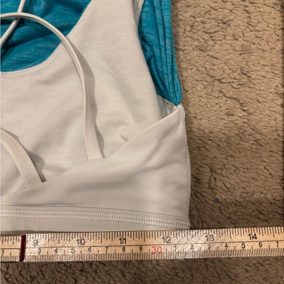 🏃🏽♀️🏃🏽♀️Lululemon Slay The Studio 2-In-1 Tank Heathered Sleeveless Blue - Picture 7 of 7